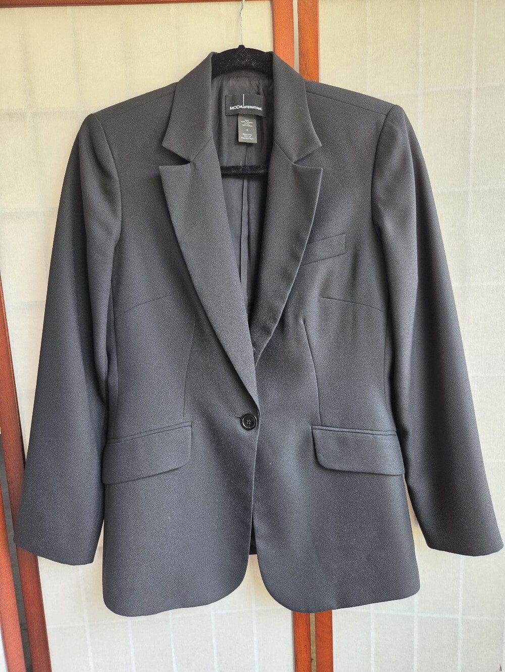 Vintage Moda International Black Structured Workwear Blazer Size 6